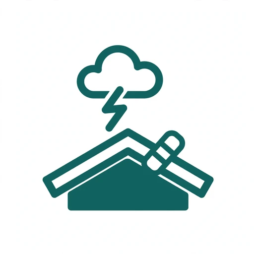 Storm damage roof repair icon